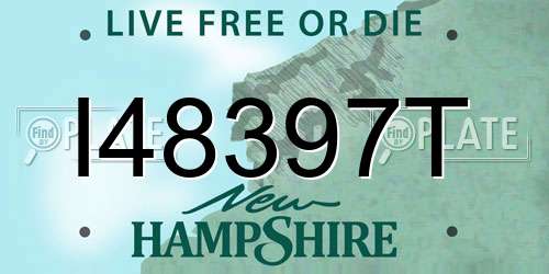 I48397T New Hampshire License Plate