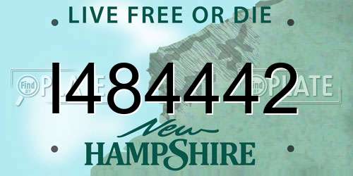 I484442 New Hampshire License Plate
