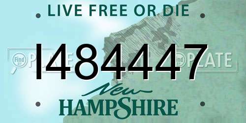 I484447 New Hampshire License Plate