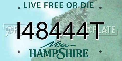 I48444T New Hampshire License Plate