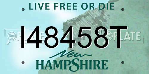 I48458T New Hampshire License Plate