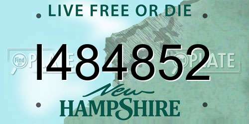 I484852 New Hampshire License Plate