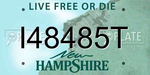 I48485T New Hampshire License Plate