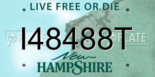 I48488T New Hampshire License Plate