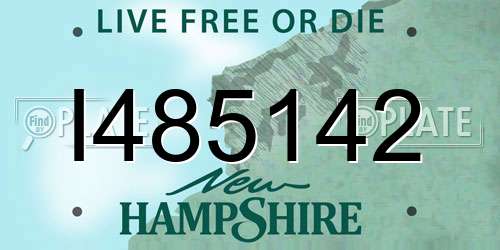 I485142 New Hampshire License Plate