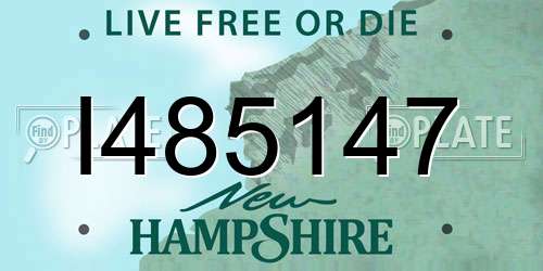 I485147 New Hampshire License Plate
