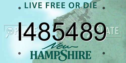 I485489 New Hampshire License Plate