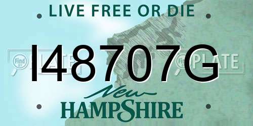 I48707G New Hampshire License Plate