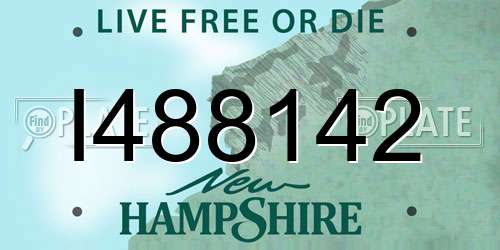 I488142 New Hampshire License Plate