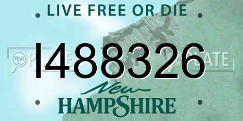 I488326 New Hampshire License Plate
