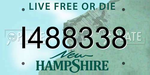 I488338 New Hampshire License Plate