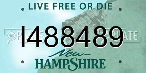 I488489 New Hampshire License Plate