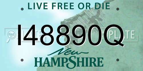 I48890Q New Hampshire License Plate