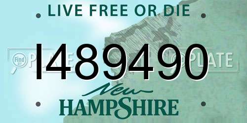 I489490 New Hampshire License Plate