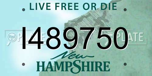 I489750 New Hampshire License Plate