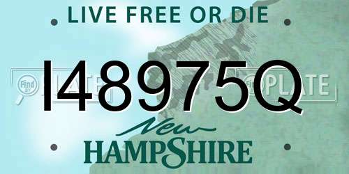 I48975Q New Hampshire License Plate