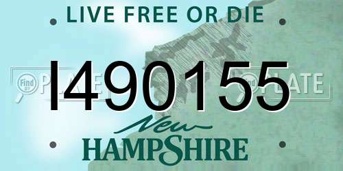 I490155 New Hampshire License Plate