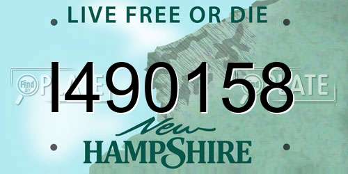 I490158 New Hampshire License Plate