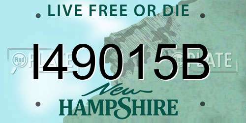 I49015B New Hampshire License Plate