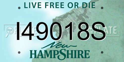 I49018S New Hampshire License Plate