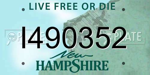I490352 New Hampshire License Plate