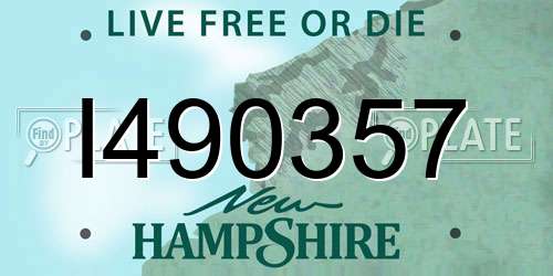 I490357 New Hampshire License Plate