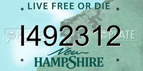 I492312 New Hampshire License Plate