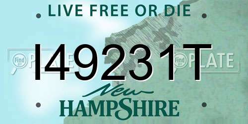 I49231T New Hampshire License Plate