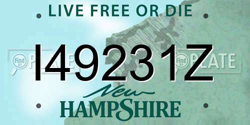 I49231Z New Hampshire License Plate
