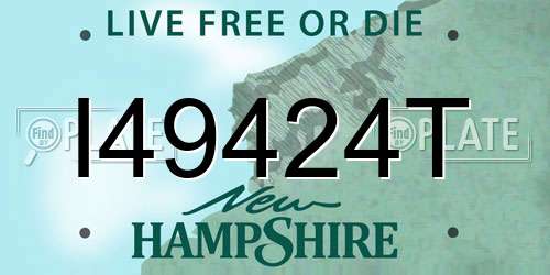 I49424T New Hampshire License Plate