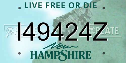 I49424Z New Hampshire License Plate