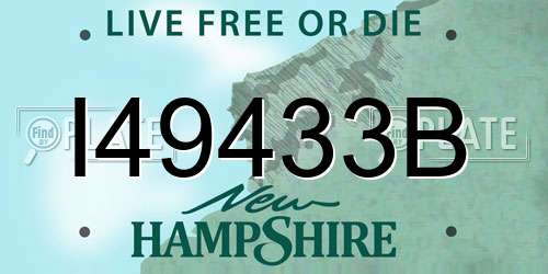 I49433B New Hampshire License Plate