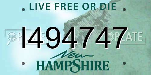 I494747 New Hampshire License Plate