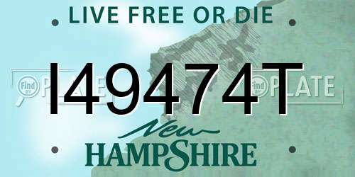 I49474T New Hampshire License Plate