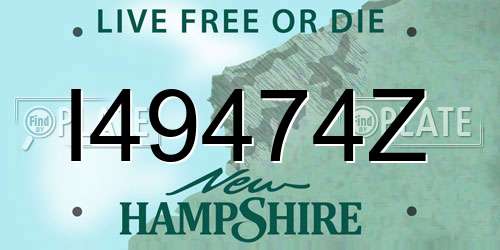 I49474Z New Hampshire License Plate