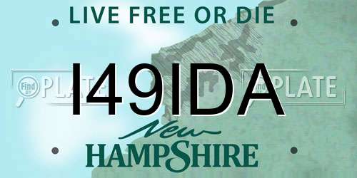 I49IDA New Hampshire License Plate