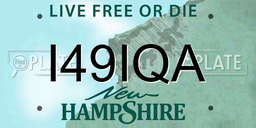 I49IQA New Hampshire License Plate