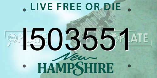 I503551 New Hampshire License Plate
