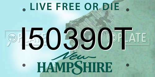I50390T New Hampshire License Plate