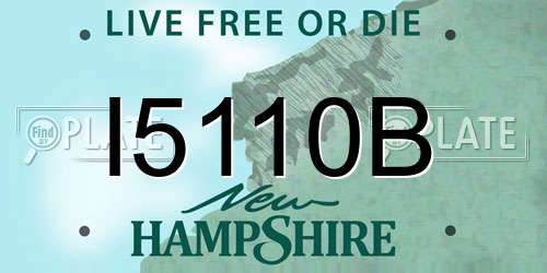 I5110B New Hampshire License Plate