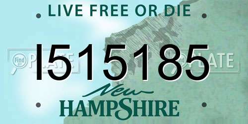 I515185 New Hampshire License Plate