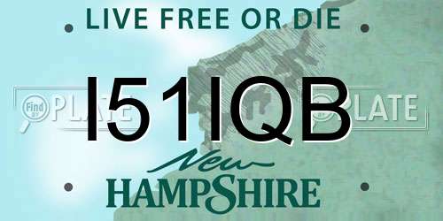 I51IQB New Hampshire License Plate