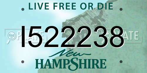 I522238 New Hampshire License Plate