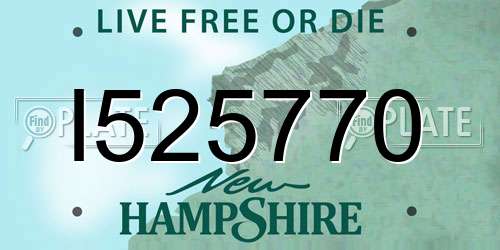 I525770 New Hampshire License Plate