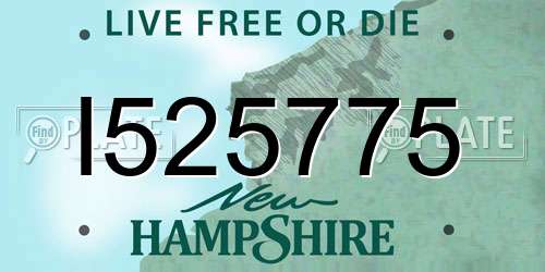 I525775 New Hampshire License Plate