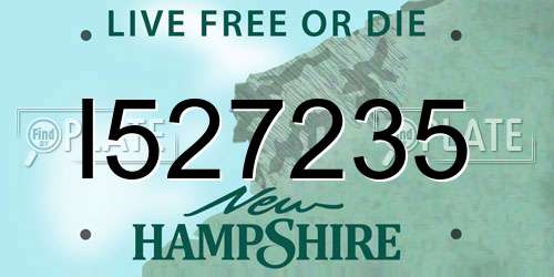 I527235 New Hampshire License Plate