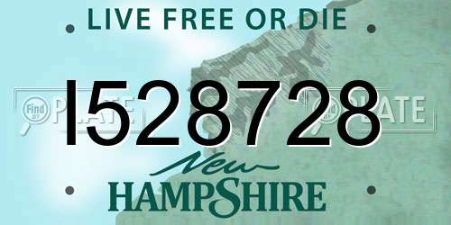 I528728 New Hampshire License Plate