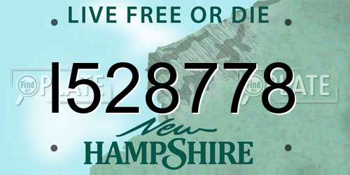 I528778 New Hampshire License Plate