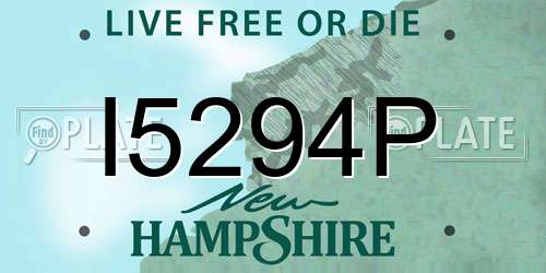 I5294P New Hampshire License Plate