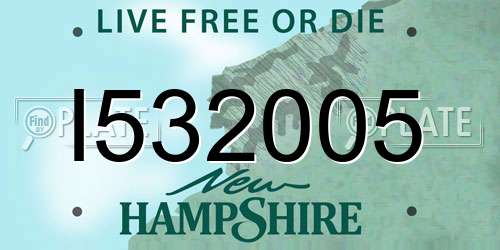 I532005 New Hampshire License Plate